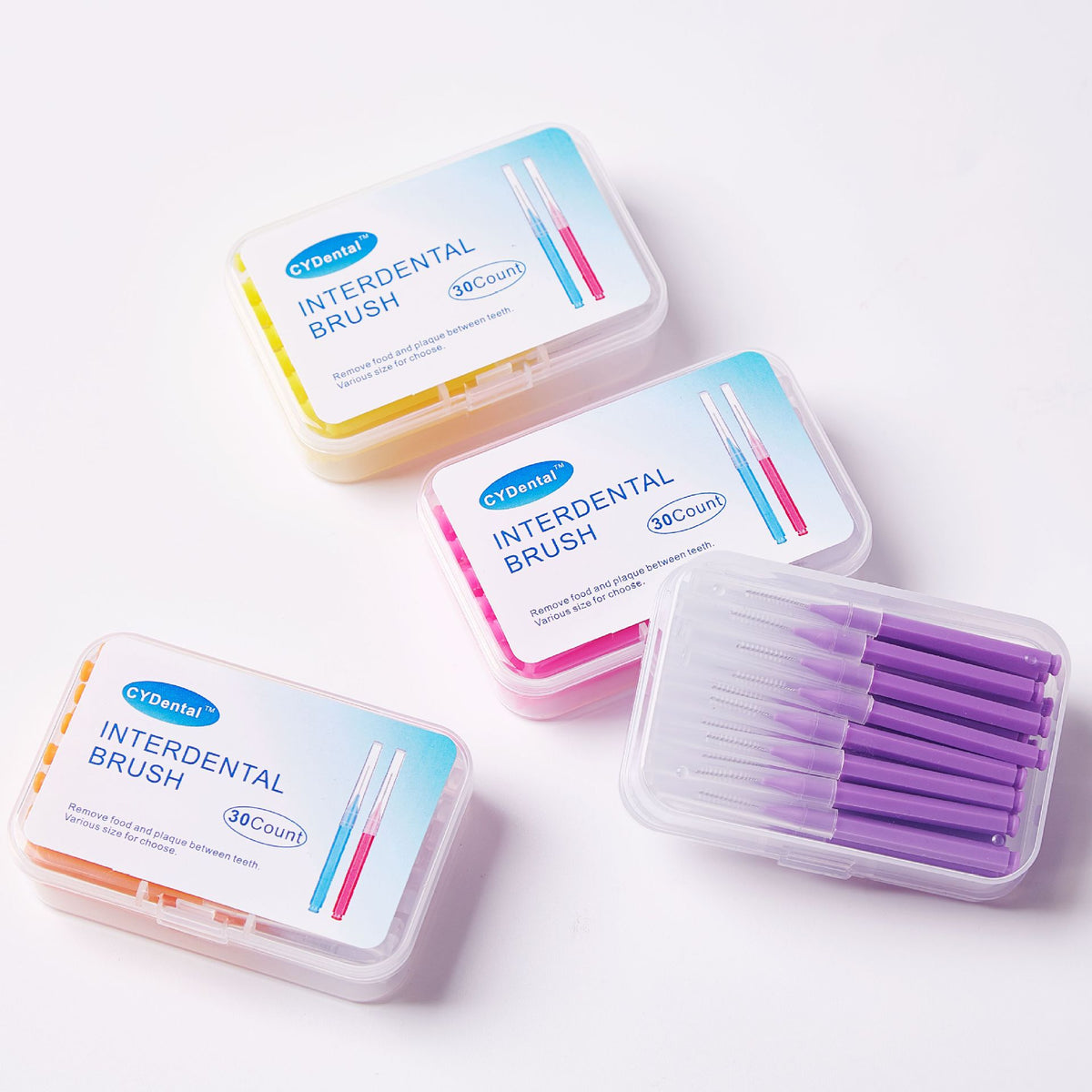 Type I Interdental Brush, Straight Eyebrow Brush, Orthodontic Interdental Brush, Dental Oral Cleaning Brush, Cross-Border Supply, 30 Pieces/Box - image 1