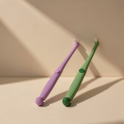 Interdental cleaning brush with a small head, soft bristles, and suction cup - view 3