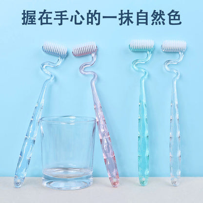 Soft S-Shaped Vertical Toothbrush for Adults, Men and Women, with Special-Shaped Soft Bristles for Cleaning between Teeth and Protecting Gums, T-Shaped Toothbrush for Oral Brushing - image 1