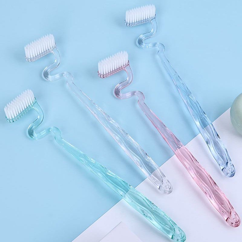 Soft S-Shaped Vertical Toothbrush for Adults, Men and Women, with Special-Shaped Soft Bristles for Cleaning between Teeth and Protecting Gums, T-Shaped Toothbrush for Oral Brushing - image 2