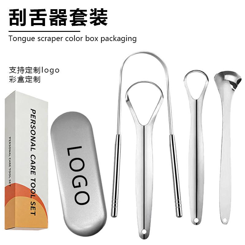Amazon Stainless Steel Tongue Scraper Tongue Coating Cleaner for Bad Breath Removal, Tongue Cleaning Tool for Oral Hygiene - image 1