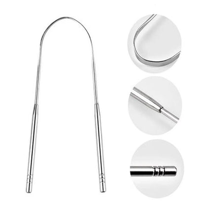 Amazon Stainless Steel Tongue Scraper Tongue Coating Cleaner for Bad Breath Removal, Tongue Cleaning Tool for Oral Hygiene - image 4