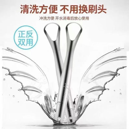 Stainless steel tongue scraper for adults, U-shaped tongue brush for bad breath removal, oral tongue cleaner, wholesale - image 4
