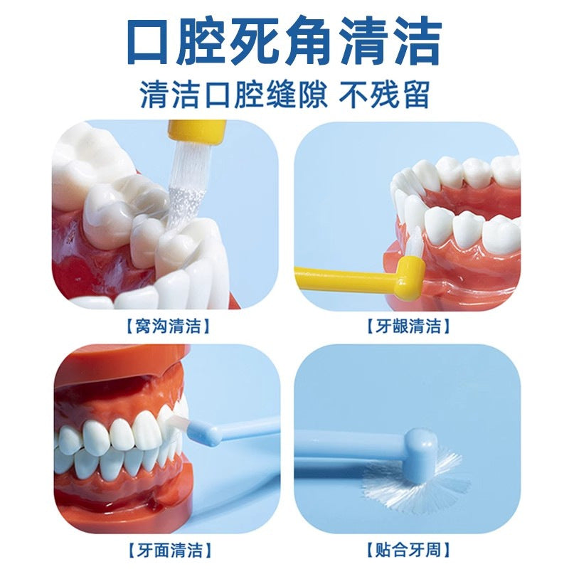 Pointed single-tuft interdental brush for orthodontic braces, specialized for cleaning wisdom tooth grooves and interdental spaces, orthodontic toothbrush with - image 3