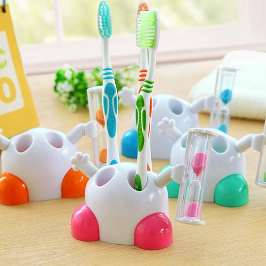 Cartoon hourglass toothbrush holder, toothbrush stand, children's brushing timer, approximately 3-minute timing, creative decoration - image 3