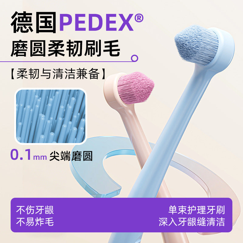 The Adventures of Little Cow: Conical Small Head German Rounded Soft Bristle Toothbrush, Orthodontic Single-Bristle Interdental Brush - image 3