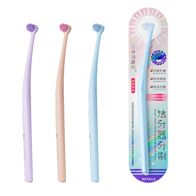 The Adventures of Little Cow: Conical Small Head German Rounded Soft Bristle Toothbrush, Orthodontic Single-Bristle Interdental Brush - image 5