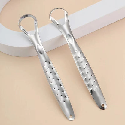 Tongue Cleaning Brush Stainless Steel Tongue Scraper Bad Breath Remover Cleaning Tool Oral Hygiene Tool Deodorizer Portable Home Use - image 2