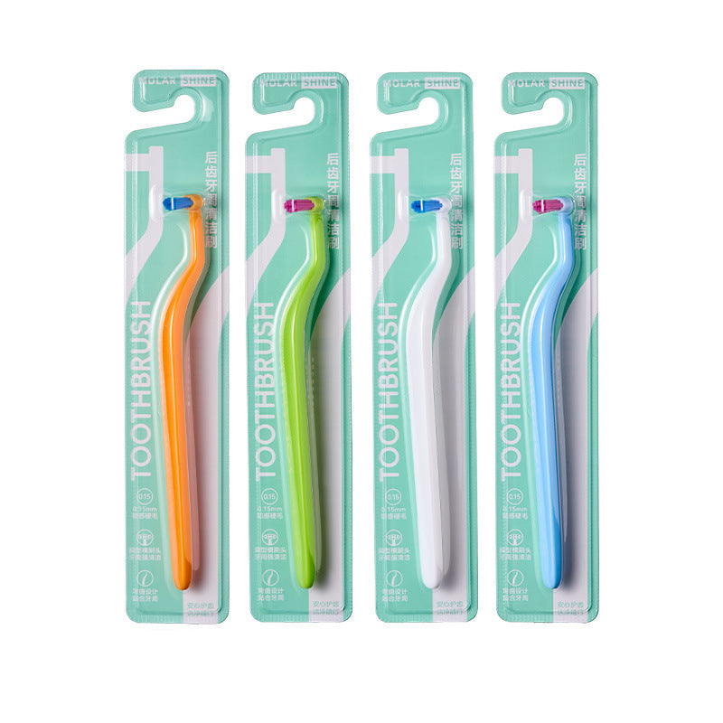 Orthodontic toothbrush with a flat, curved head, small head, single-bristle brush for detailed cleaning, suitable for adult orthodontic patients of both men and - image 5