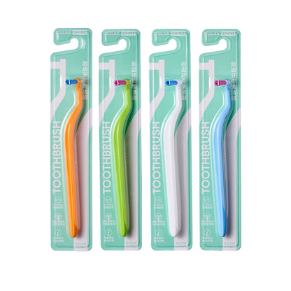 Orthodontic toothbrush with a flat, curved head, small head, single-bristle brush for detailed cleaning, suitable for adult orthodontic patients of both men and - image 5