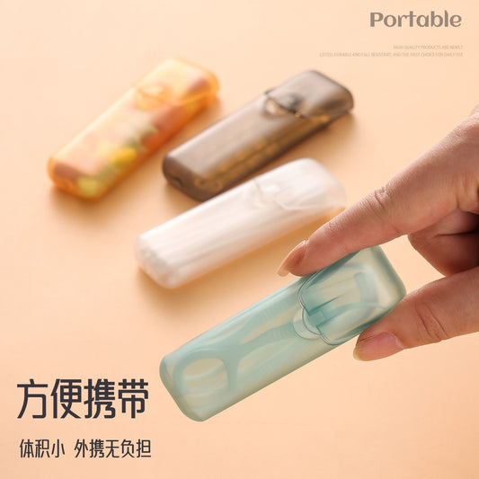Travel storage box, dental floss box, portable household pill organizer, mini toothpick storage box, portable ear pick and cotton swab holder - image 2