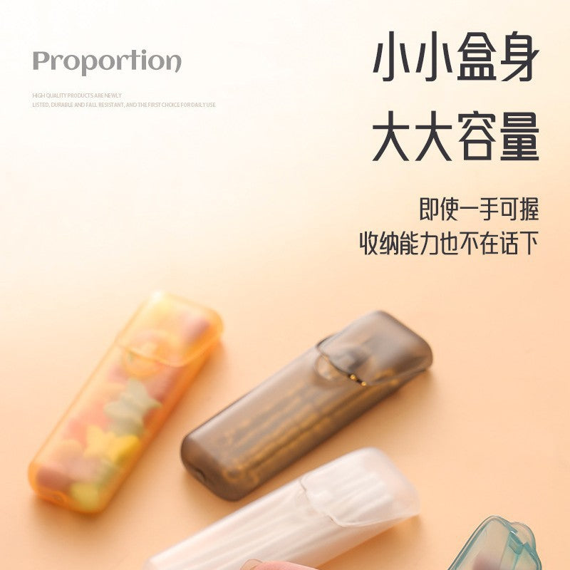 Travel storage box, dental floss box, portable household pill organizer, mini toothpick storage box, portable ear pick and cotton swab holder - image 4