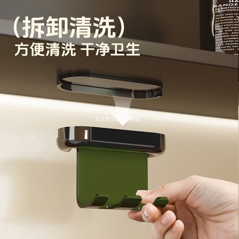 Wall-Mounted Toothbrush Holder for Home Use, No-Drill Electric Toothbrush Storage Rack, Traceless Vintage-Style Hanging Rack - image 3