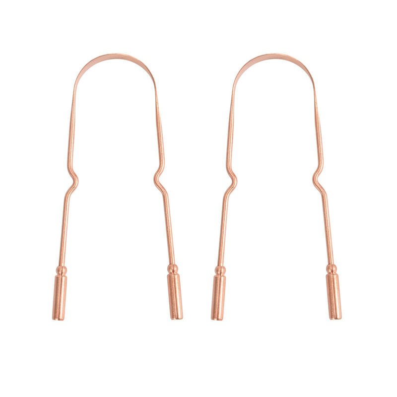 U-shaped copper tongue scraper, tongue coating cleaner, tongue scraper for removing bad breath, tongue coating brush for cleaning tongue coating - image 1