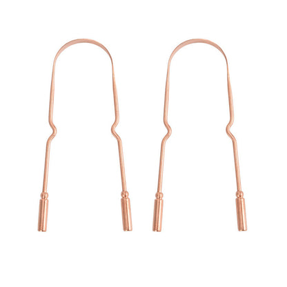 U-shaped copper tongue scraper, tongue coating cleaner, tongue scraper for removing bad breath, tongue coating brush for cleaning tongue coating - image 1
