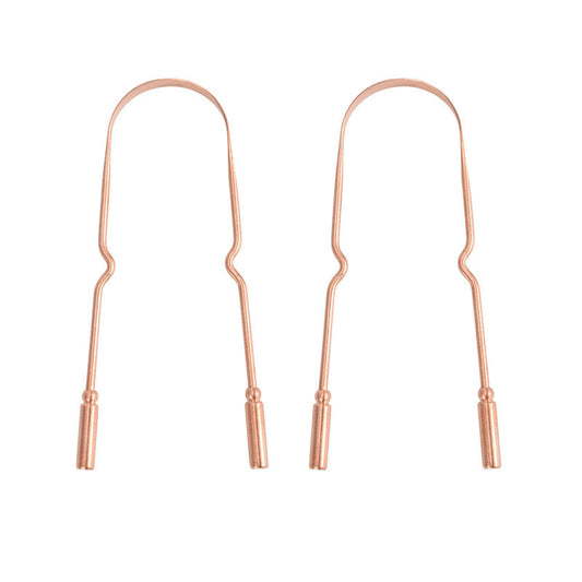 U-shaped copper tongue scraper, tongue coating cleaner, tongue scraper for removing bad breath, tongue coating brush for cleaning tongue coating - image 1