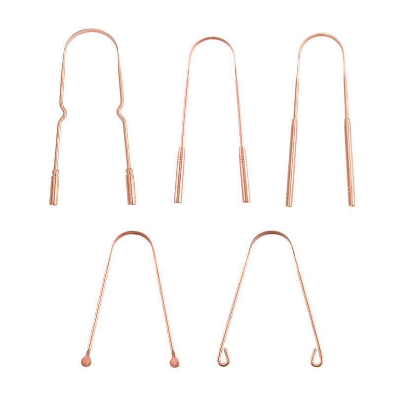 U-shaped copper tongue scraper, tongue coating cleaner, tongue scraper for removing bad breath, tongue coating brush for cleaning tongue coating - image 2