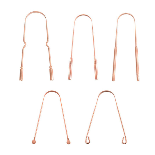U-shaped copper tongue scraper, tongue coating cleaner, tongue scraper for removing bad breath, tongue coating brush for cleaning tongue coating - image 2