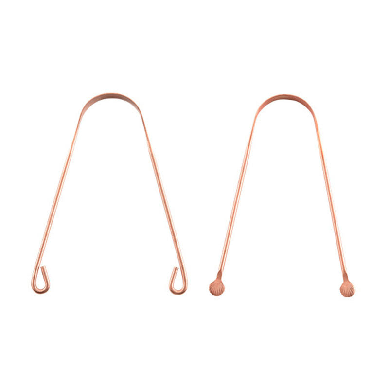 U-shaped copper tongue scraper, tongue coating cleaner, tongue scraper for removing bad breath, tongue coating brush for cleaning tongue coating - image 3