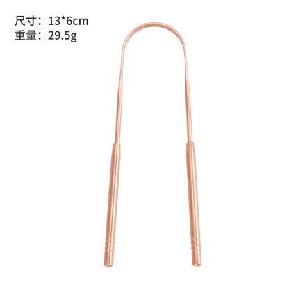 U-shaped copper tongue scraper, tongue coating cleaner, tongue scraper for removing bad breath, tongue coating brush for cleaning tongue coating - image 5