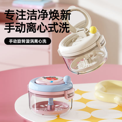 Dopamine Hand-Cranked Mirror-Mounted Retainer Cleaner, Invisible, Portable, Compact, Breathable Orthodontic Retainer Storage Box - image 1