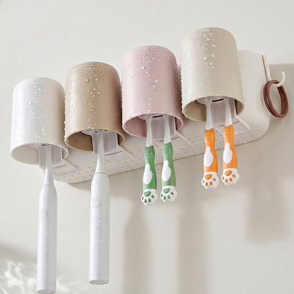 Toothbrush Holder, No-Drill Wall-Mounted New Model, Bathroom Mouthwash Cup, Toothpaste and Toothbrush Storage Rack, Bathroom Shelf - image 3
