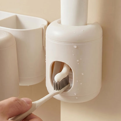 Toothbrush Holder, No-Drill Wall-Mounted New Model, Bathroom Mouthwash Cup, Toothpaste and Toothbrush Storage Rack, Bathroom Shelf - image 4