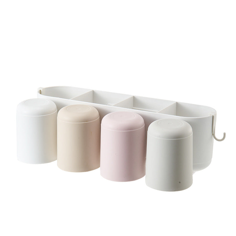 Toothbrush Holder, No-Drill Wall-Mounted New Model, Bathroom Mouthwash Cup, Toothpaste and Toothbrush Storage Rack, Bathroom Shelf - image 5