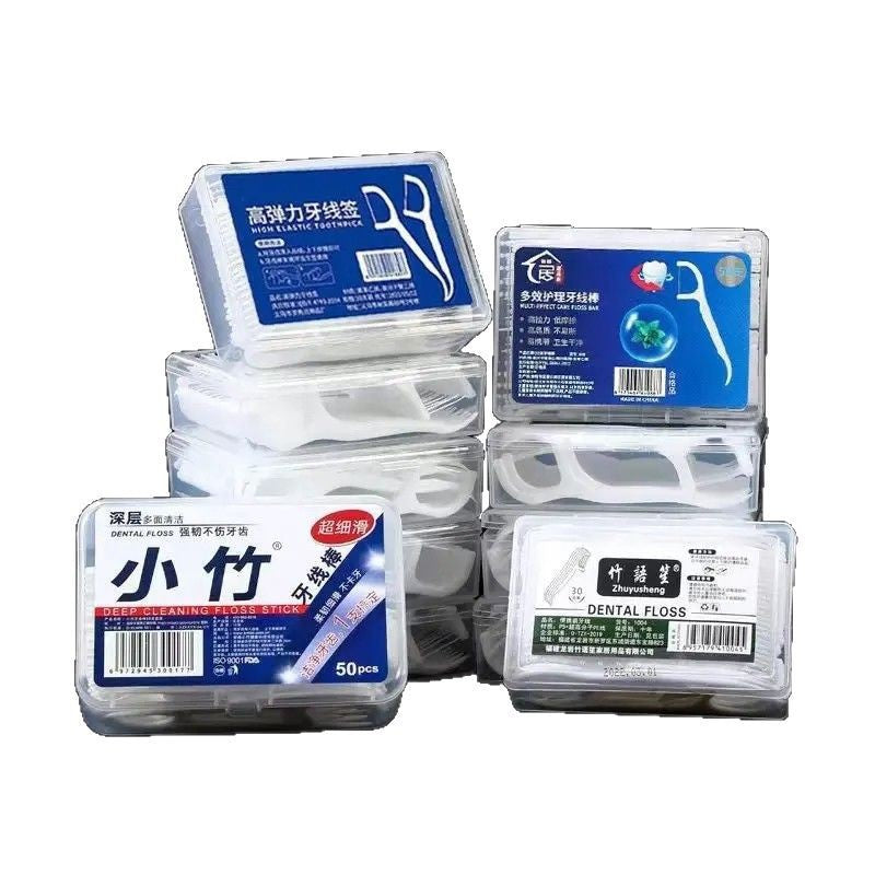 [Dropshipping] Ultra-Fine Dental Floss Sticks, Family Pack, Disposable Toothpicks for Adults, Safe Teeth Cleaning Tool, 50 Pieces Per Box - image 5