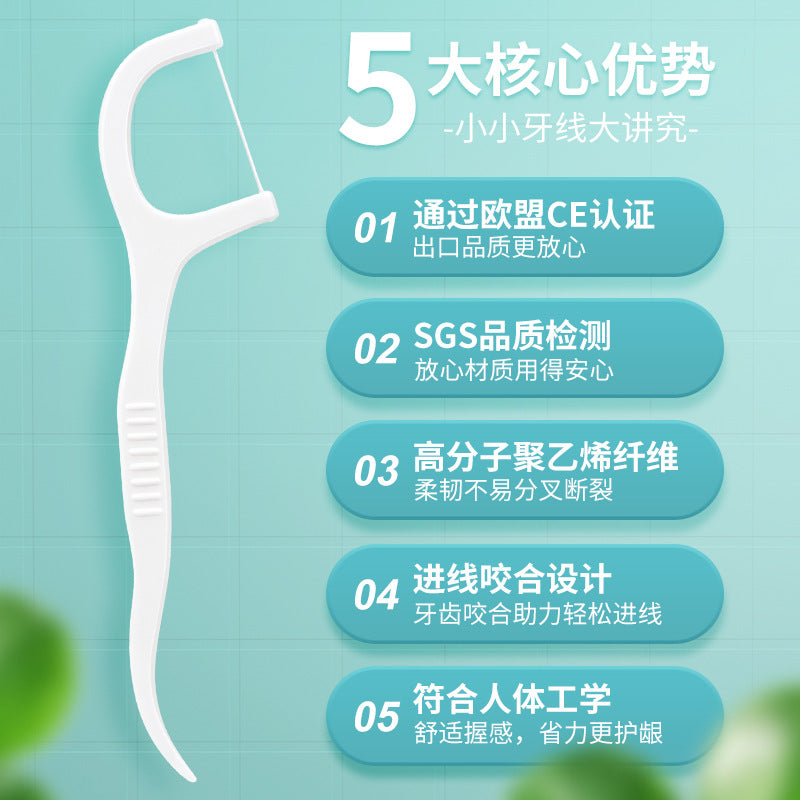 Manufacturer's In-Stock Wholesale of 300-Pack Dental Floss Sticks, High-Strength Smooth Dental Floss, Portable Box - image 3