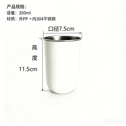 304 Stainless Steel Mouthwash Cup for Home Use, Toothbrush Cup, Washing Cup, Coffee Cup, Plastic Exterior and Steel Interior, Mold-Resistant - image 5