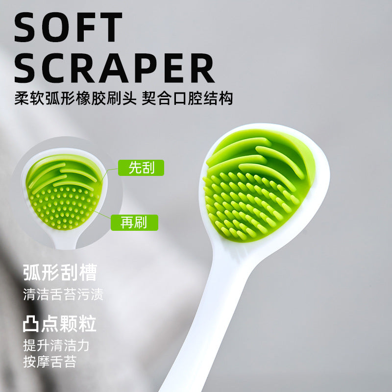 Silicone Tongue Scraper, Double-Sided, Single Piece, Blister-Packed, Supermarket Adult Cleaning Brush, Household Use, Couple Oral Care, Custom-Made for Dental C - image 2