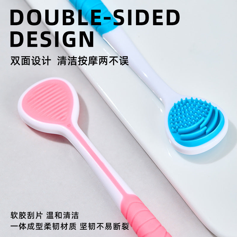 Silicone Tongue Scraper, Double-Sided, Single Piece, Blister-Packed, Supermarket Adult Cleaning Brush, Household Use, Couple Oral Care, Custom-Made for Dental C - image 3