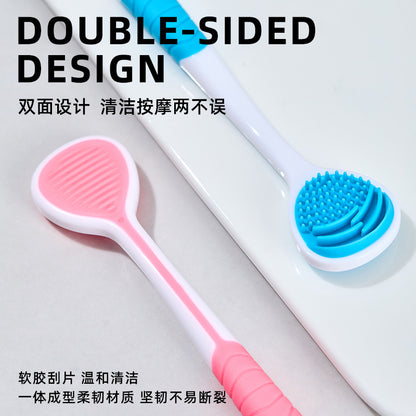 Silicone Tongue Scraper, Double-Sided, Single Piece, Blister-Packed, Supermarket Adult Cleaning Brush, Household Use, Couple Oral Care, Custom-Made for Dental C - image 3
