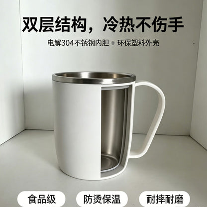 Double-Layer Stainless Steel Coffee Cup, Portable Wash Cup, Toothbrush Cup, Toothbrush Holder, Children's Simple Mouthwash Cup - image 3