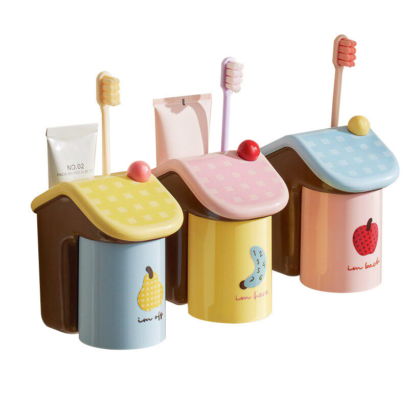 Factory direct dopamine toothbrush cup holder and wash cup set, magnetic no-drill wall-mounted mouthwash cup rack - image 5