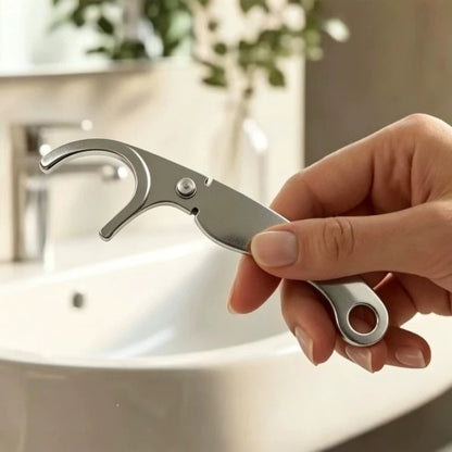 Stainless steel floss holder, portable floss tool for cleaning between teeth, reusable floss rack - image 1