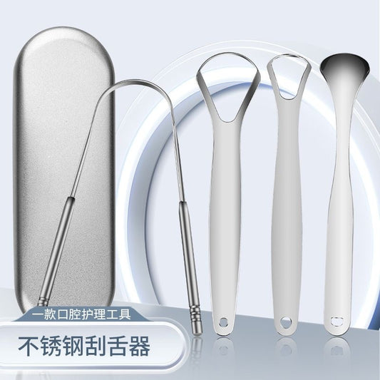Stainless steel tongue scraper for adults, bad breath remover, tongue cleaner, tongue brush, U-shaped tongue scraper, tongue scraper board - image 2