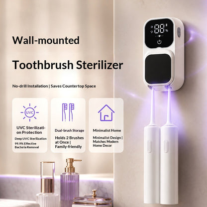 Cross-border toothbrush sterilizer, UV sensor sterilization box, electric drying compartment, no-drill storage rack for single or double use - image 3