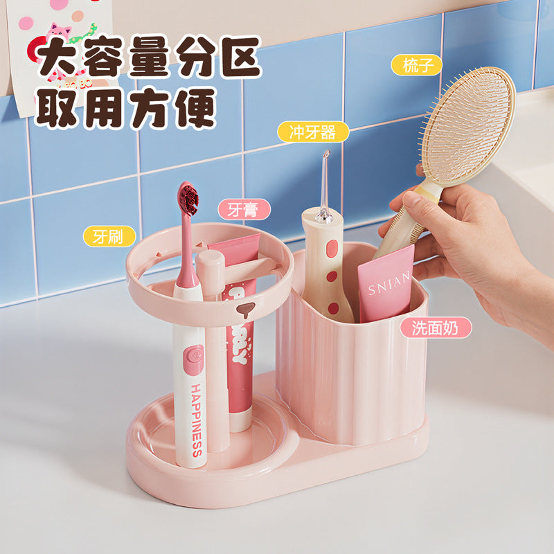 Dormitory toothbrush rack with drainage and moisture protection, toothbrush holder and mouthwash cup set, height-adjustable toothbrush holder - image 2