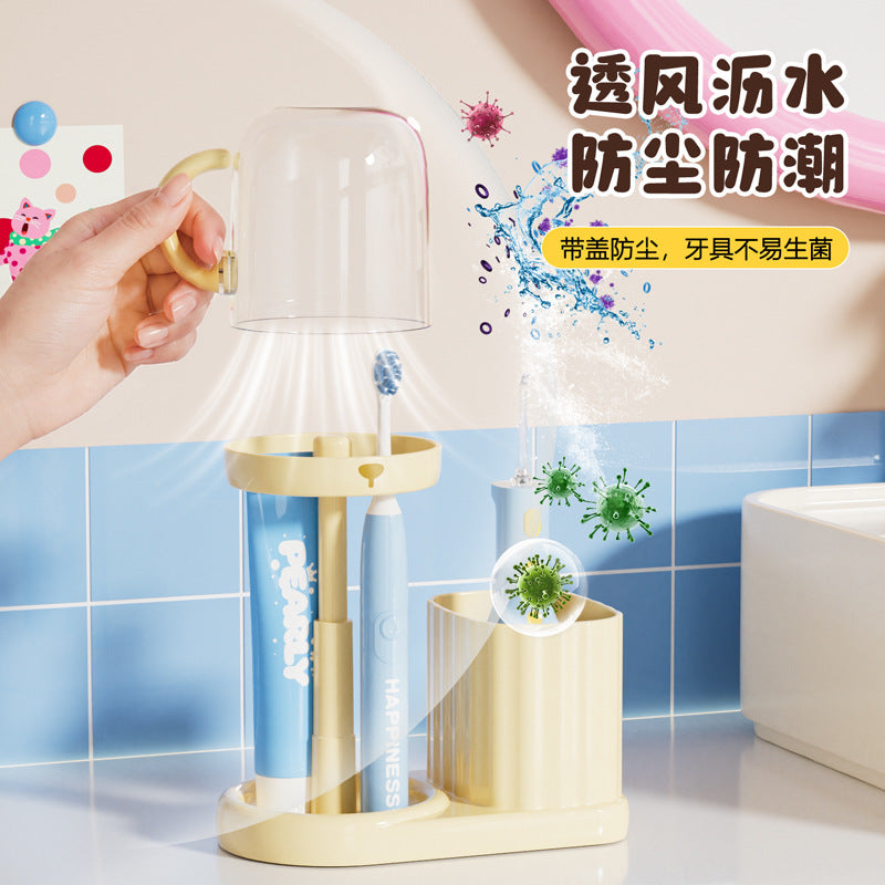Dormitory toothbrush rack with drainage and moisture protection, toothbrush holder and mouthwash cup set, height-adjustable toothbrush holder - image 4