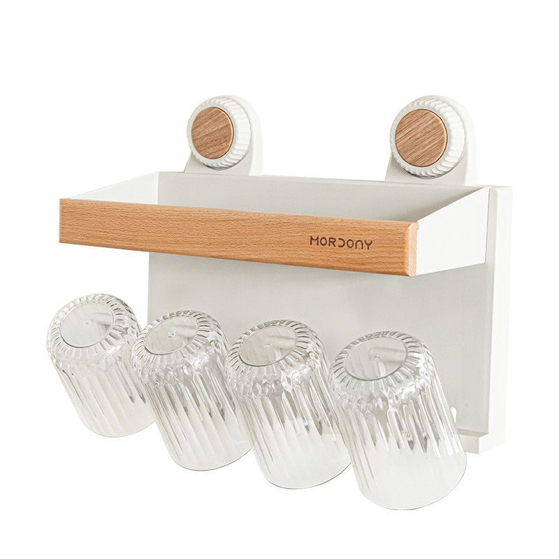 Vintage-style toothbrush holder, no-drill wall-mounted bathroom electric toothbrush rack, mouthwash cup and makeup storage rack - image 5