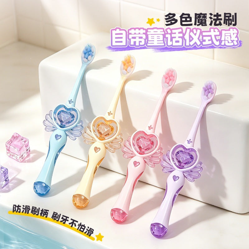 Children's Magic Wand Petal Soft Bristle Toothbrush for Girls 3-6-12 Years Old, Special for the Teething Period, Ultra-Fine Soft Bristle Gum Protection Brush He - image 3