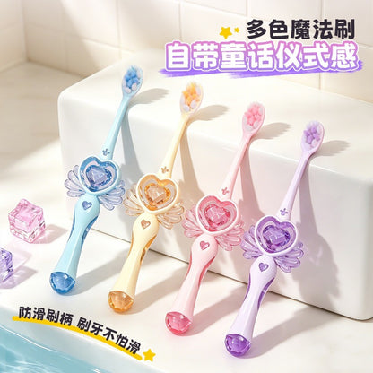 Children's Magic Wand Petal Soft Bristle Toothbrush for Girls 3-6-12 Years Old, Special for the Teething Period, Ultra-Fine Soft Bristle Gum Protection Brush He - image 3