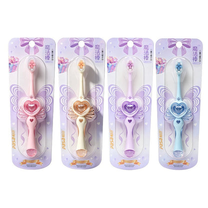 Children's Magic Wand Petal Soft Bristle Toothbrush for Girls 3-6-12 Years Old, Special for the Teething Period, Ultra-Fine Soft Bristle Gum Protection Brush He - image 5