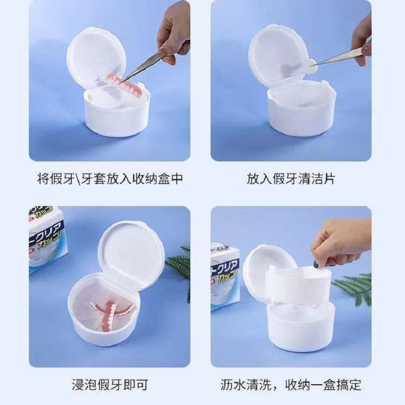 Dental retainer case, denture case, storage and cleaning box, portable soaking case, oral denture case, dental storage box - image 4