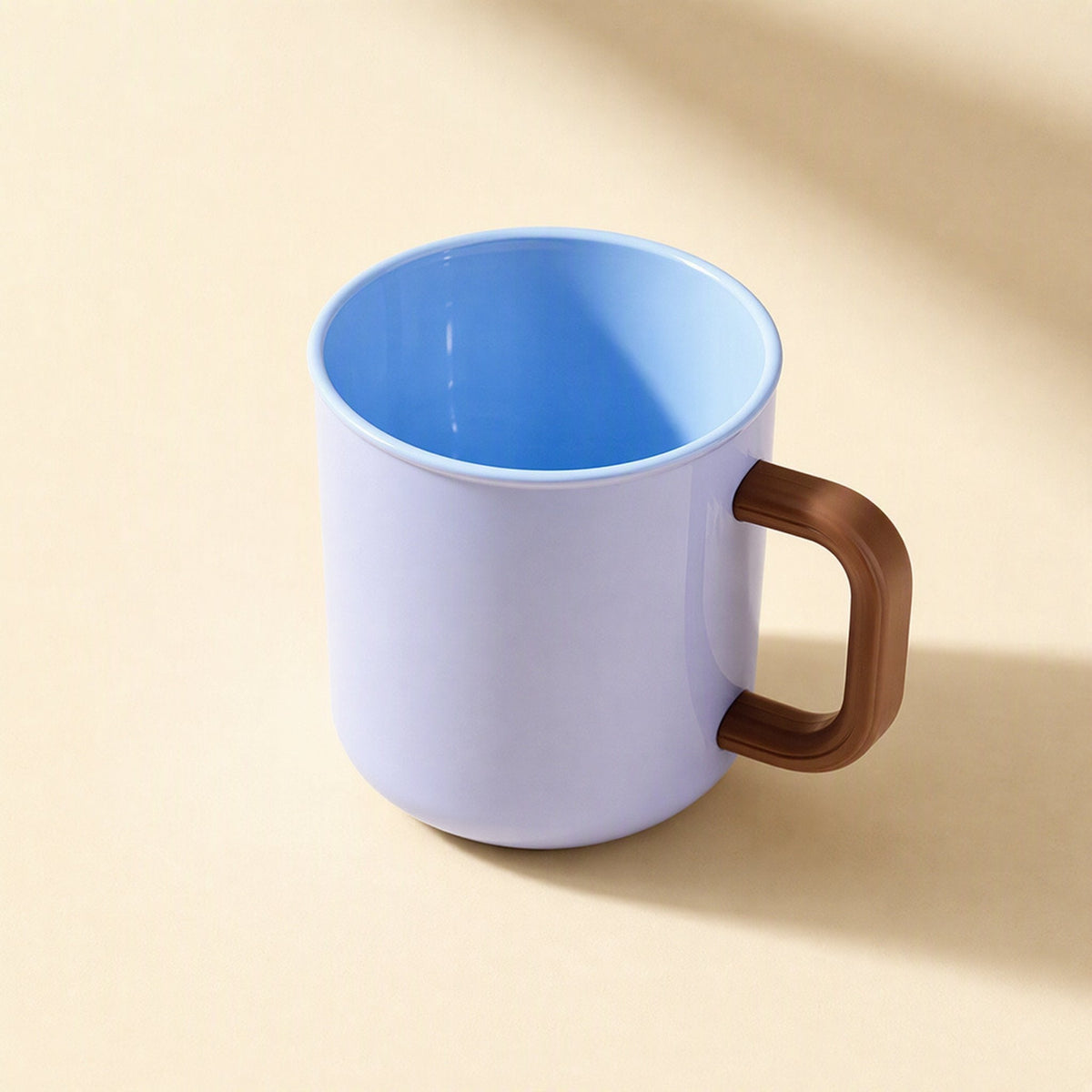 Cylindrical P.P plastic mouthwash cup with an attached handle and text pattern - view 4