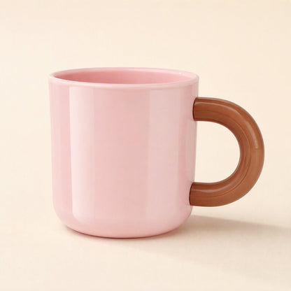 Cylindrical P.P plastic mouthwash cup with an attached handle and text pattern - view 5