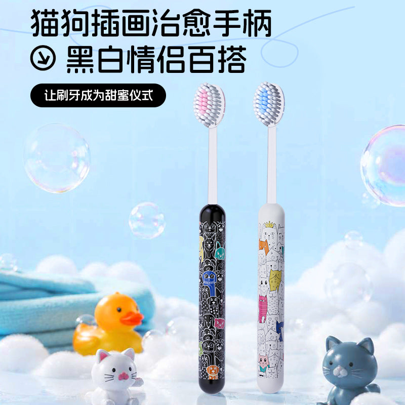 Adult toothbrush with soft bristles, high-quality household use, special for men and women, couple's set, antibacterial small head toothbrush, wholesale - image 4