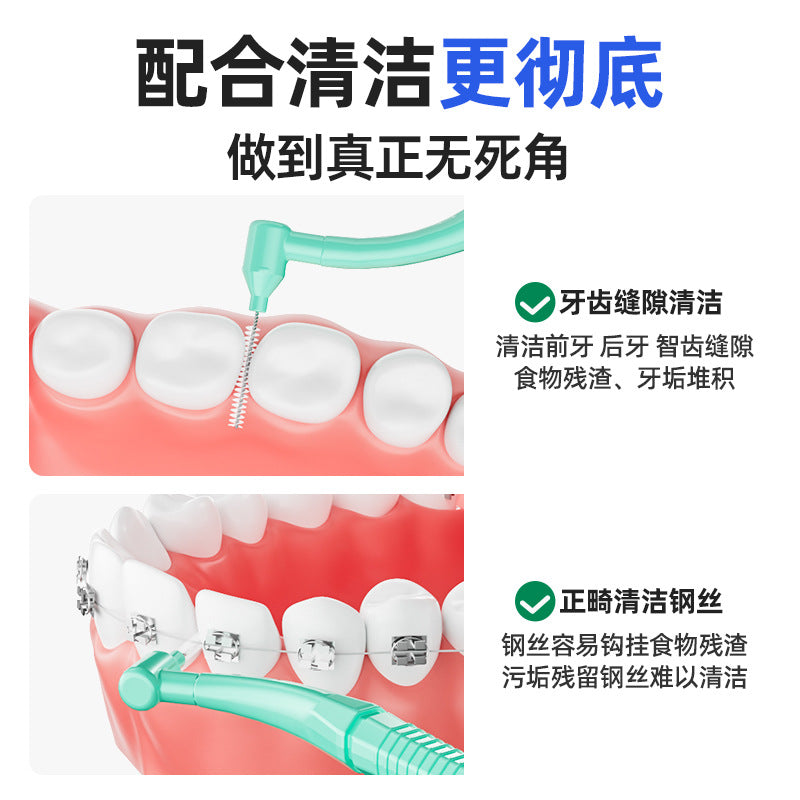 Japanese brand W-shaped orthodontic toothbrush with soft bristles and small head for adults with braces to clean between teeth - image 3
